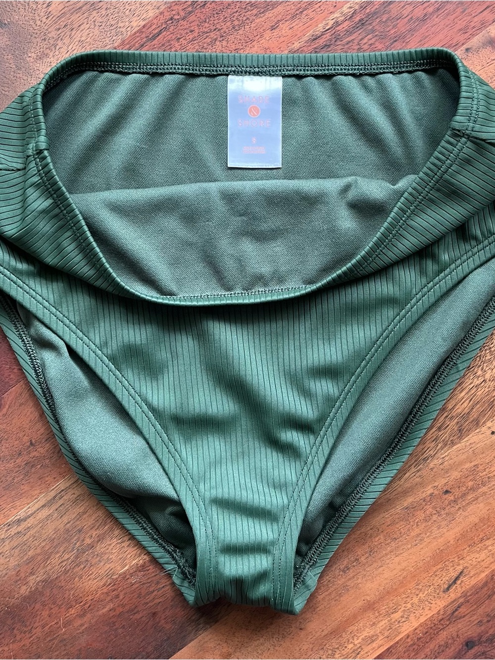 Palm Green Ribbed High Waist Bikini Resort - Women’s Small & 34B - Picture 4 of 5